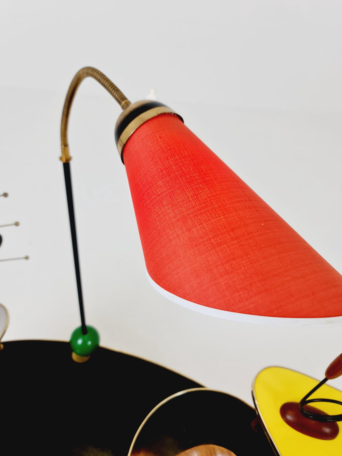 Super Rare Mid century Large German Plant Stand with Floor lamp colorful Minimalist Plant Stand by Friwa west germany, 1960s