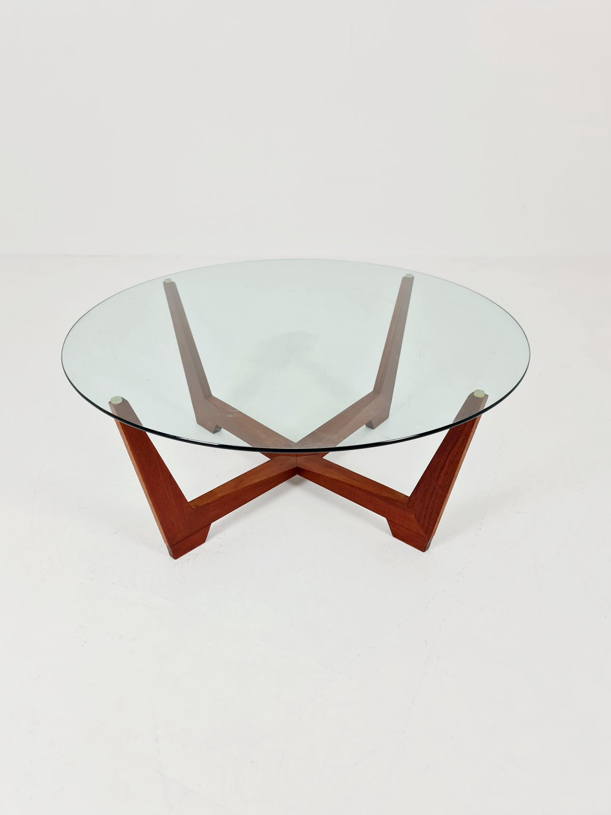 vintage teak and Glass coffe table by Wilhelm Renz 1960