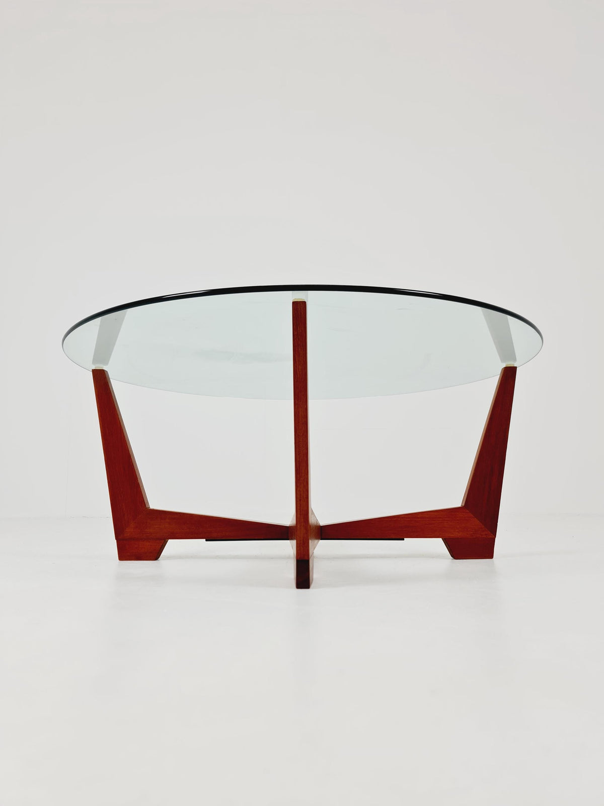 vintage teak and Glass coffe table by Wilhelm Renz 1960