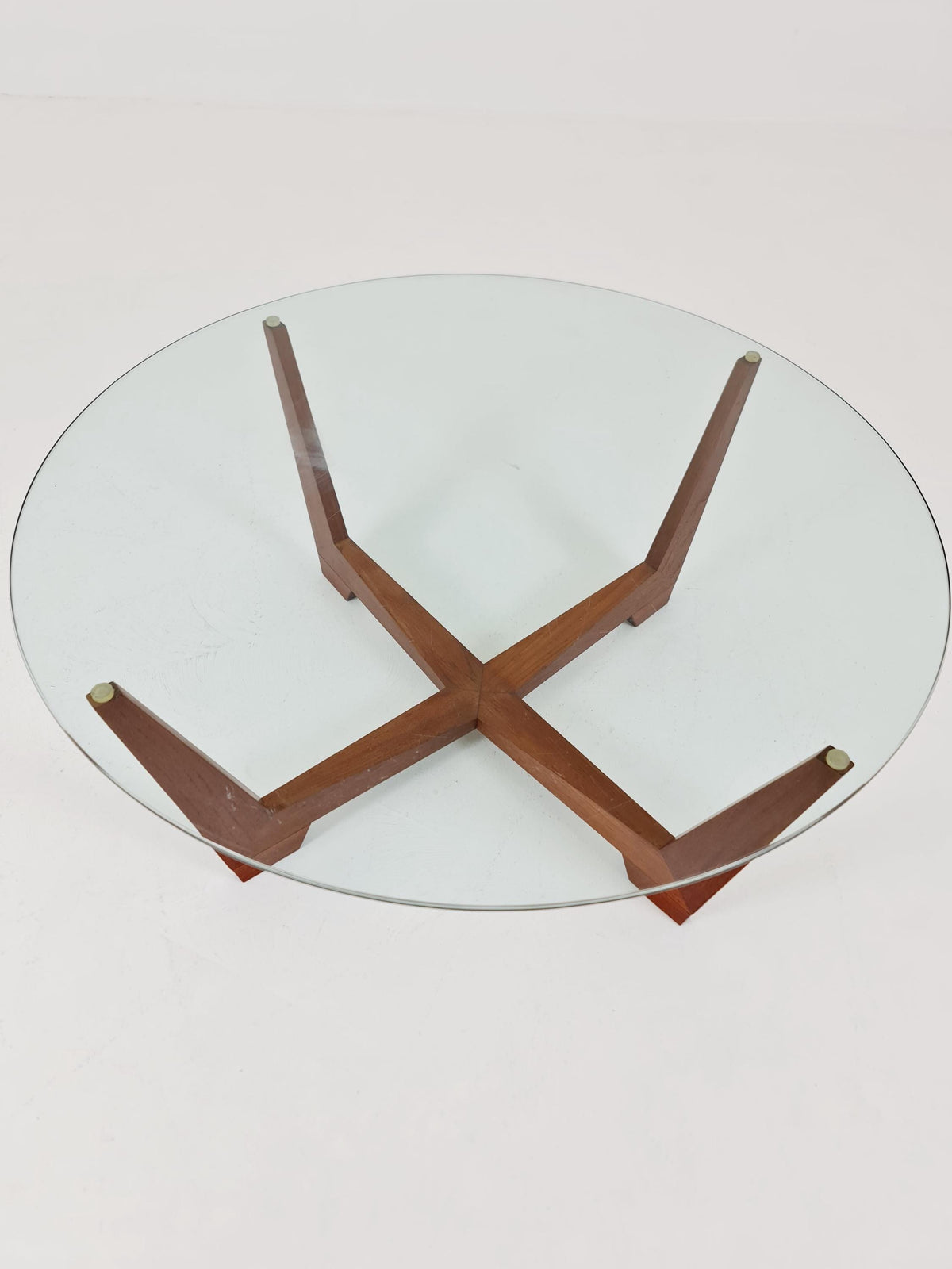 vintage teak and Glass coffe table by Wilhelm Renz 1960