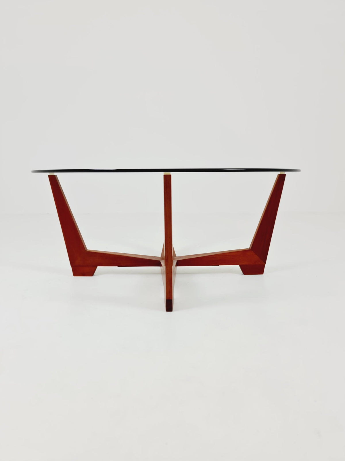 vintage teak and Glass coffe table by Wilhelm Renz 1960