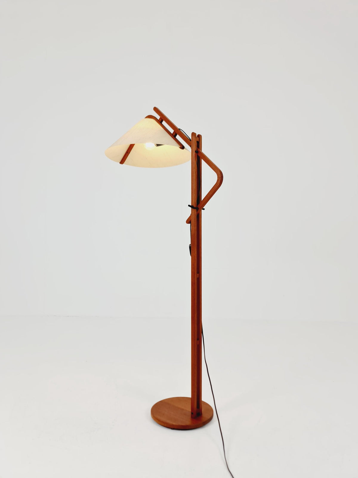 Vintage Danish Teak floor lamp by DOMUS 1970s