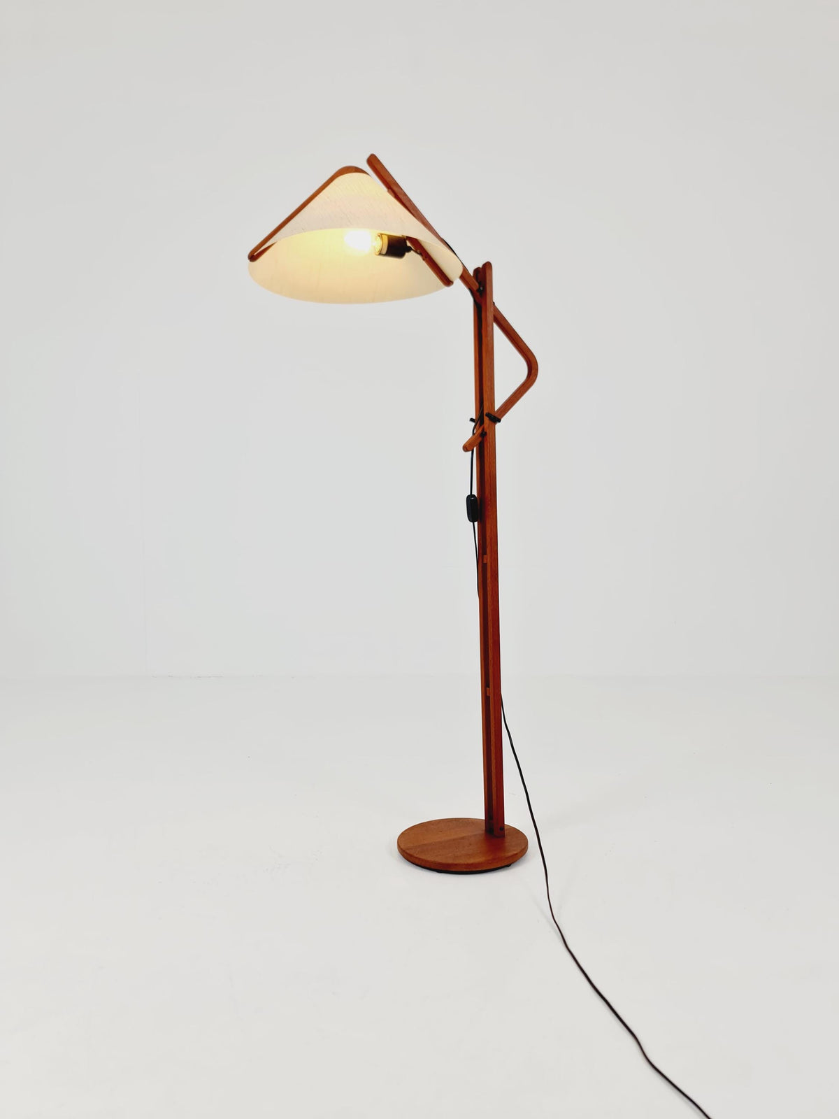 Vintage Danish Teak floor lamp by DOMUS 1970s