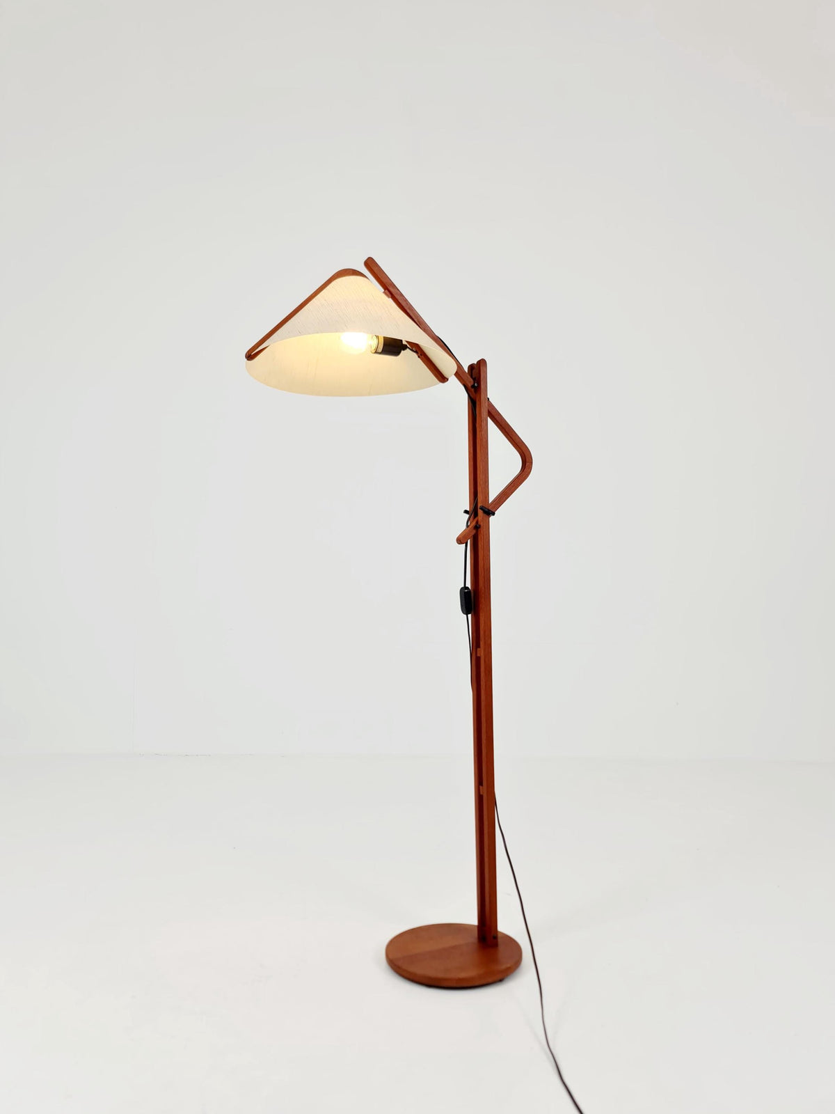 Vintage Danish Teak floor lamp by DOMUS 1970s