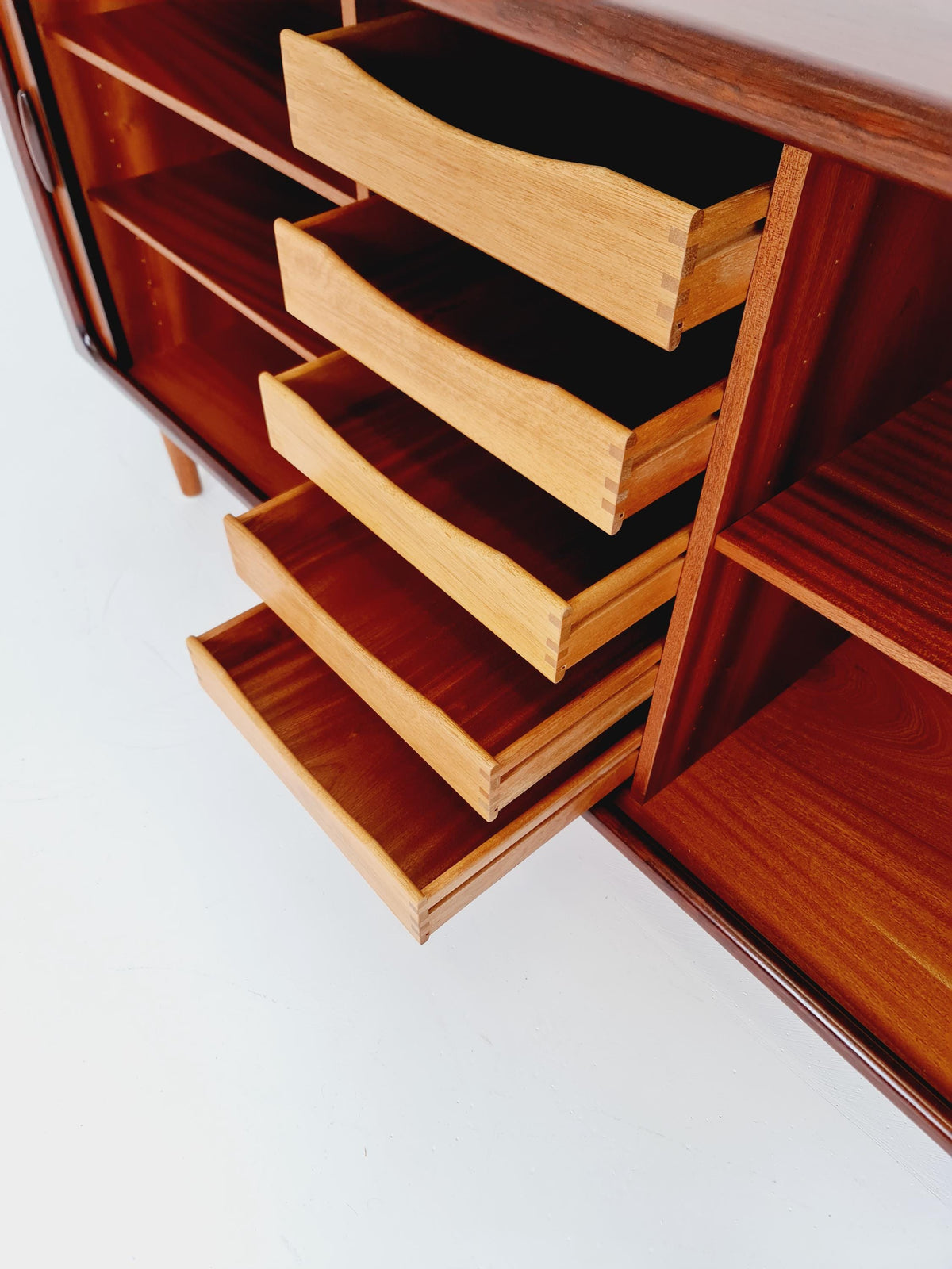 MidCentury Danish Rosewood Tambour Doors Sideboard by Dyrlund ,1960s