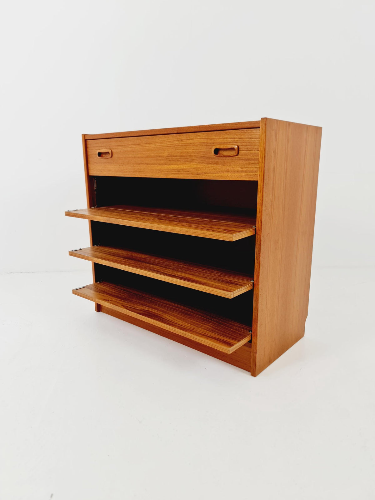 Mid century Teak Danish hallway cabinet, § shoes drawer , 1960s