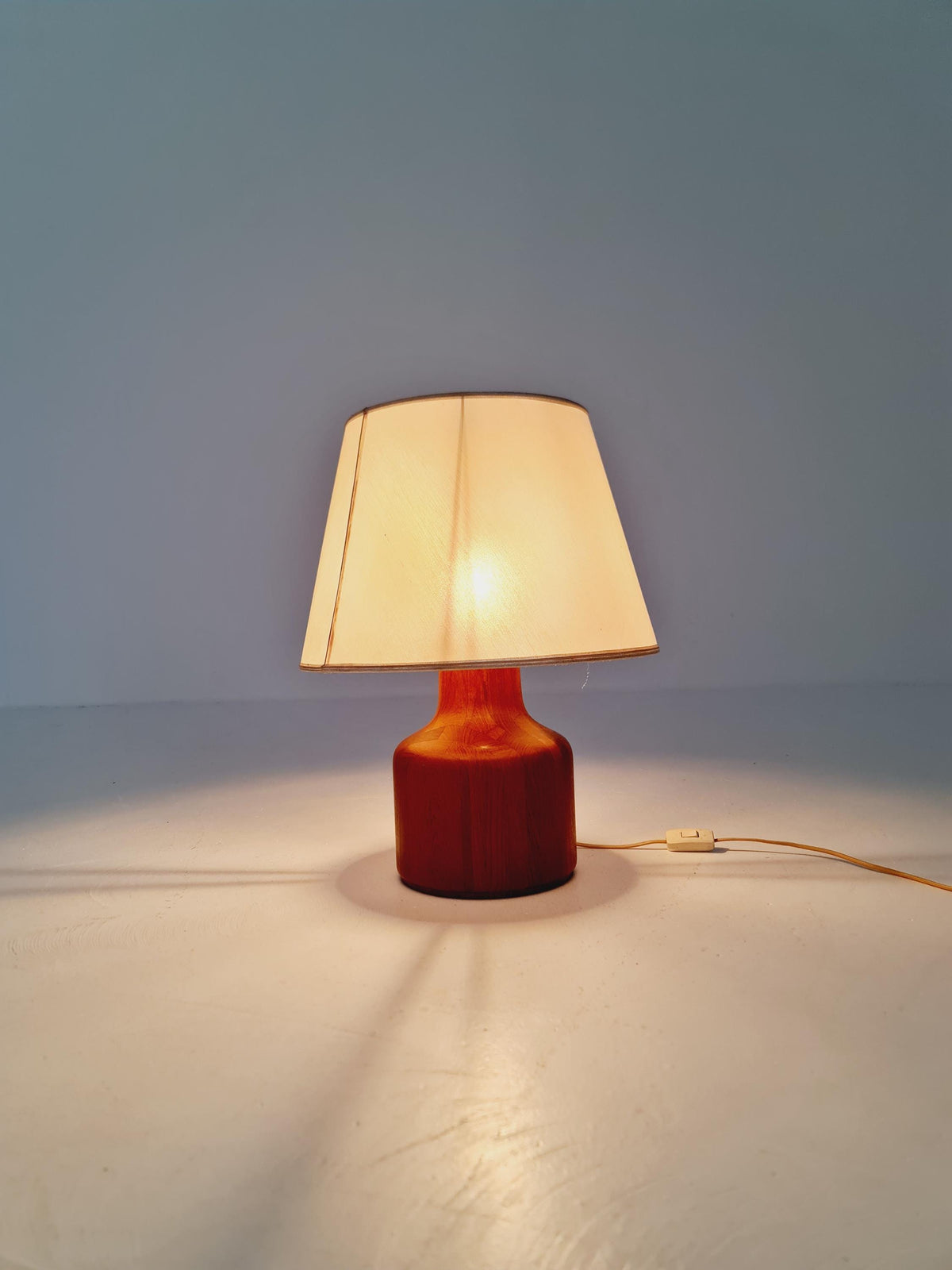 Mid century solid teak table lamp by Kirk copenhagen , 1960s