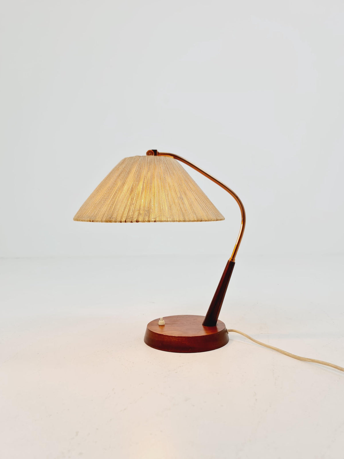 Mid century Teak and brass table lamp by Frits muller for Temde , 1960s