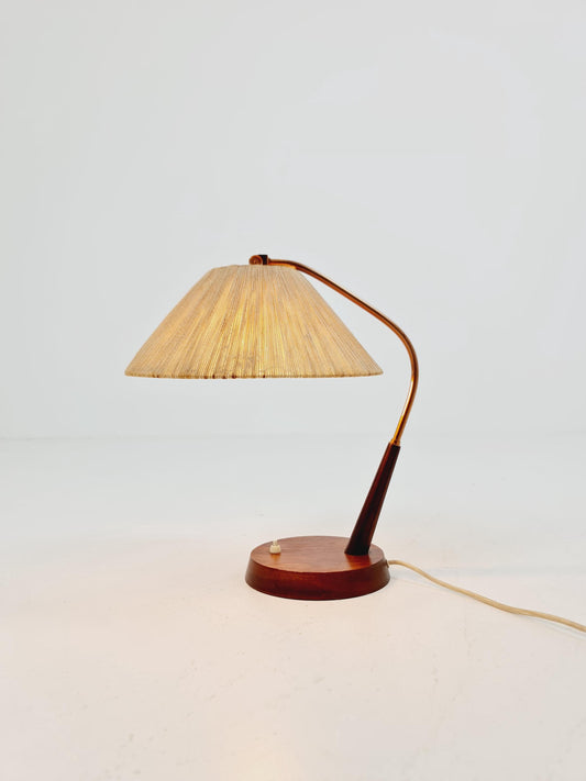 Mid century Teak and brass table lamp by Frits muller for Temde , 1960s