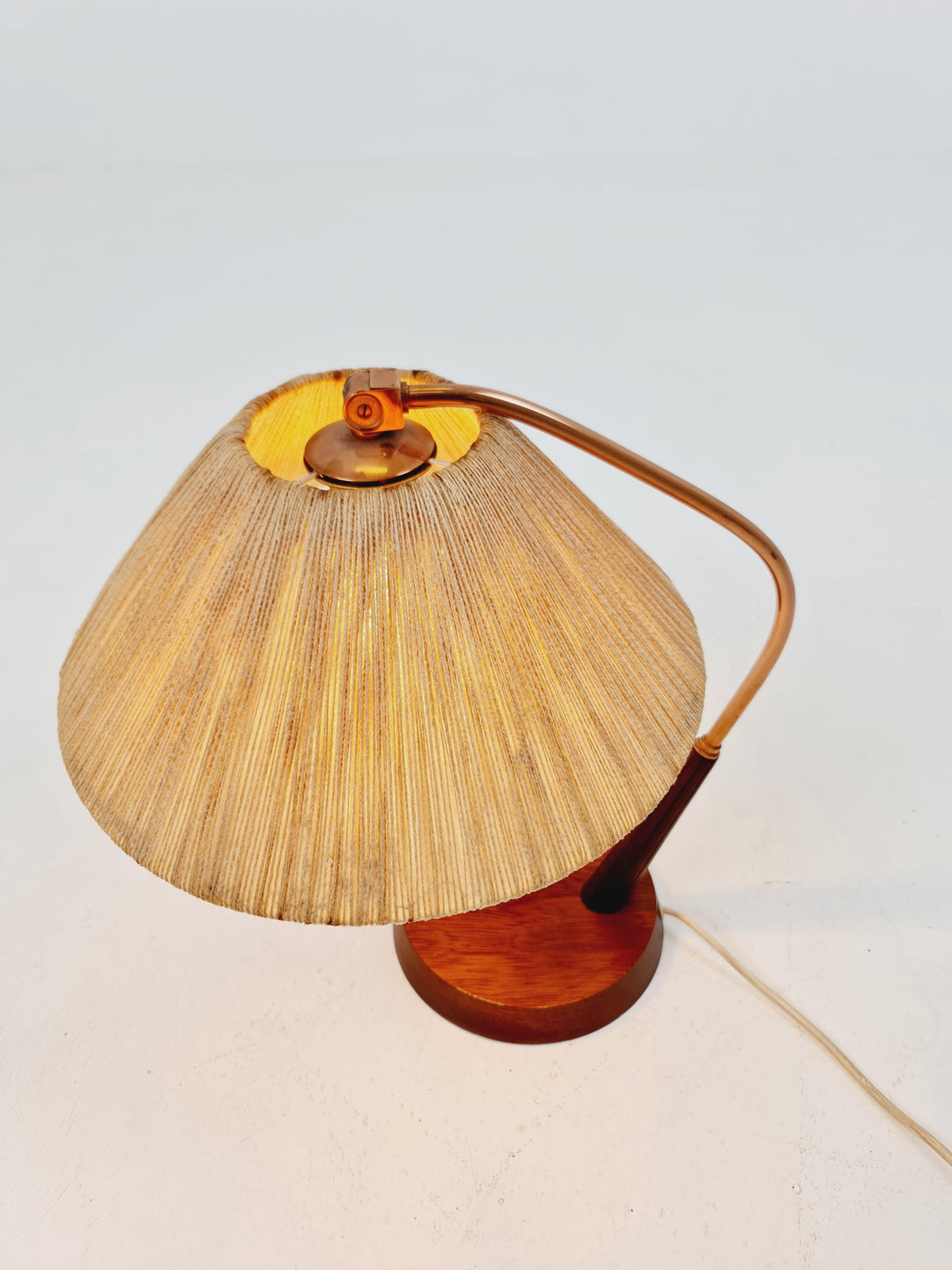 Mid century Teak and brass table lamp by Frits muller for Temde , 1960s