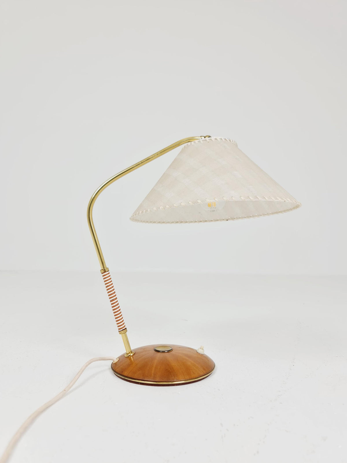 Mid century Teak and brass table lamp by Frits muller for Temde , 1960s