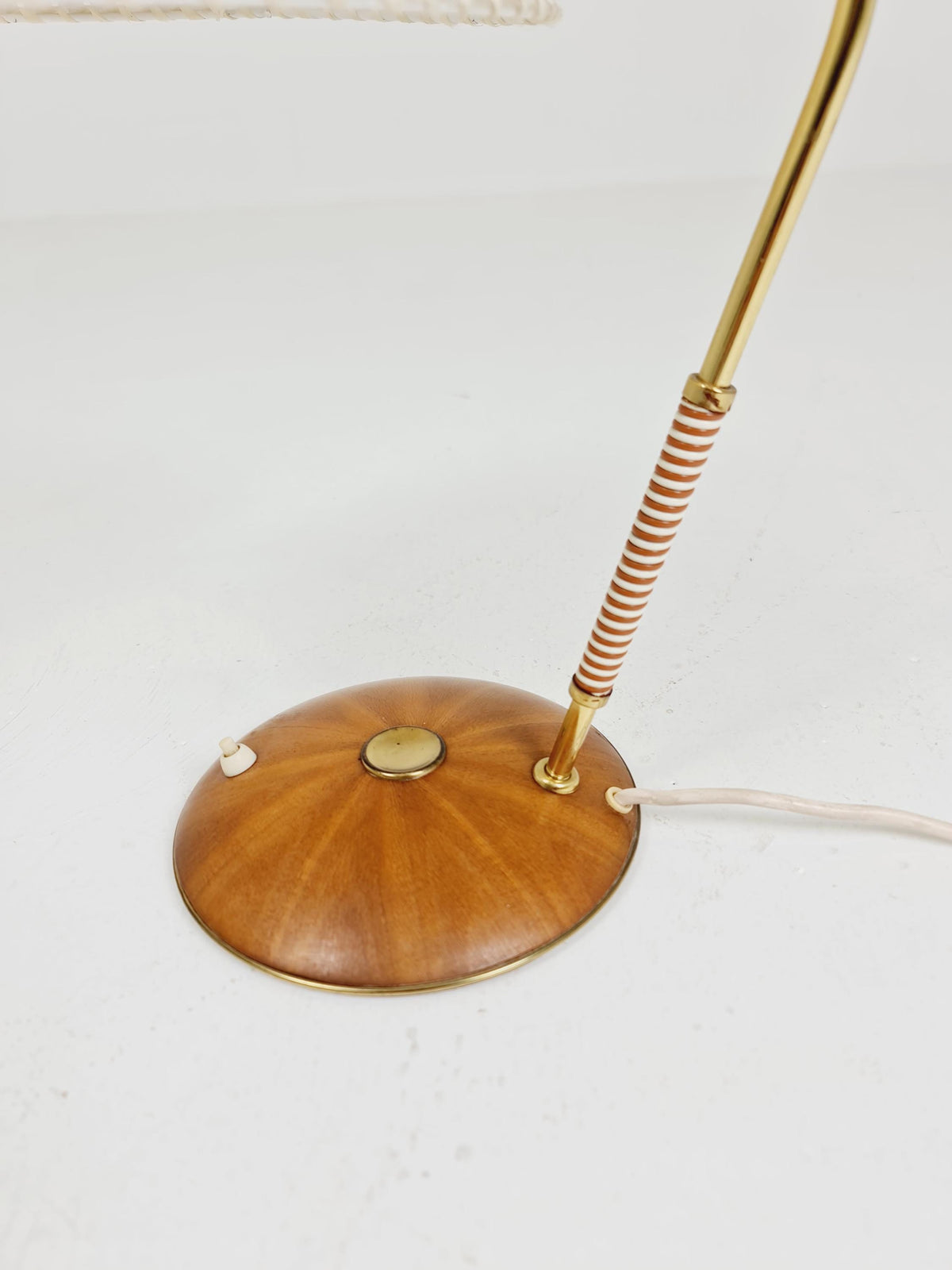 Mid century Teak and brass table lamp by Frits muller for Temde , 1960s