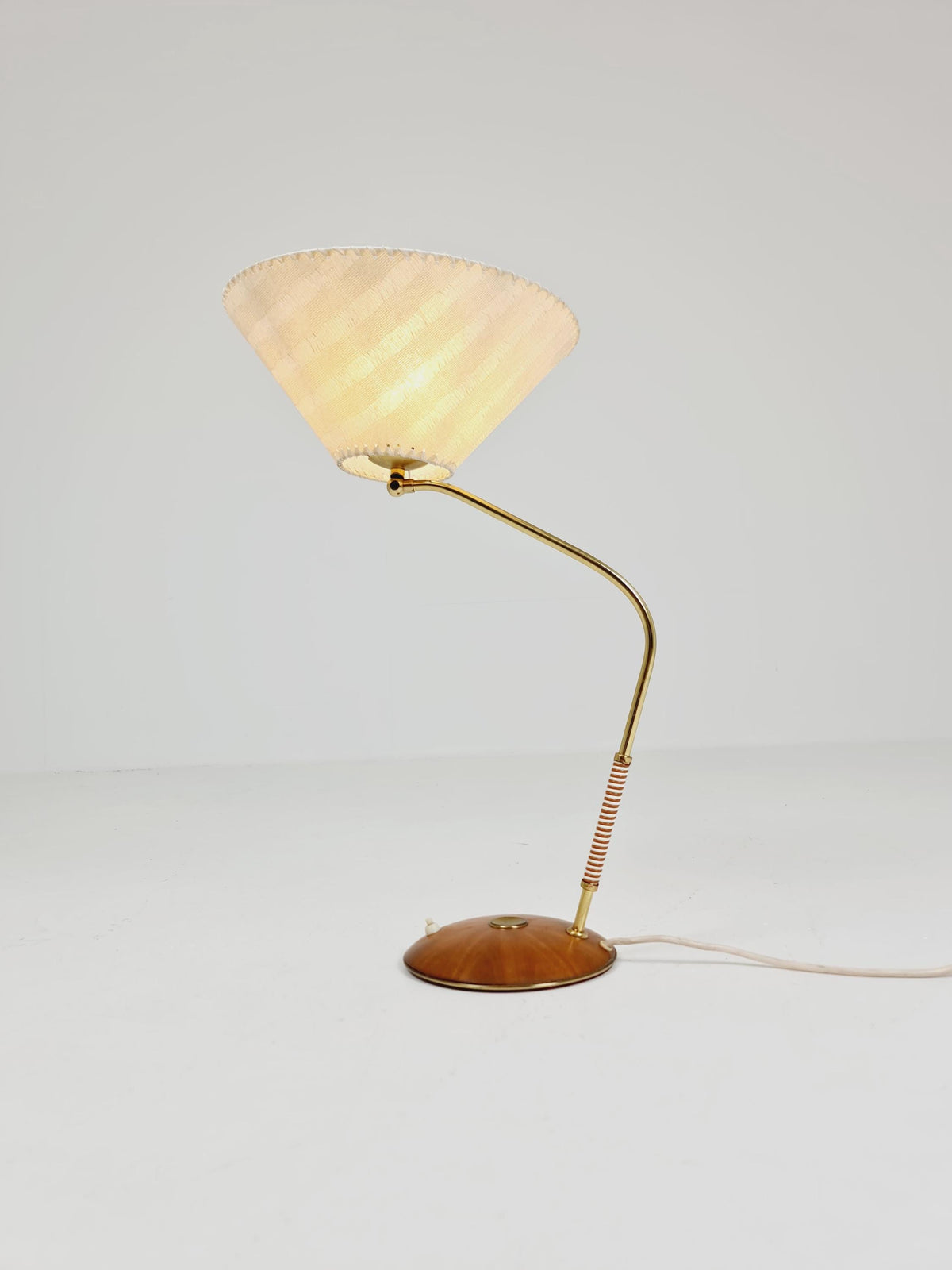 Mid century Teak and brass table lamp by Frits muller for Temde , 1960s