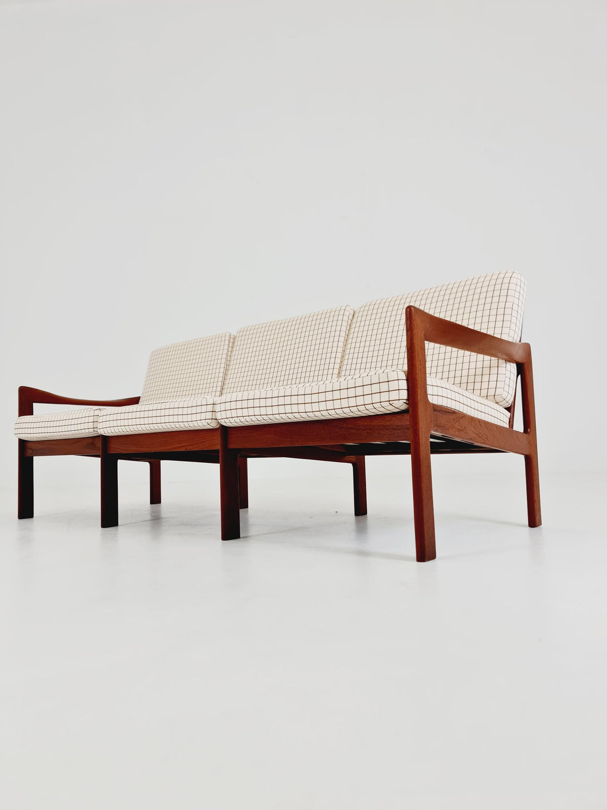Mid century Set of 2 Sofas and Lounge chair by Illum Wikkeslo Eilersen in solid teak, 1960s,