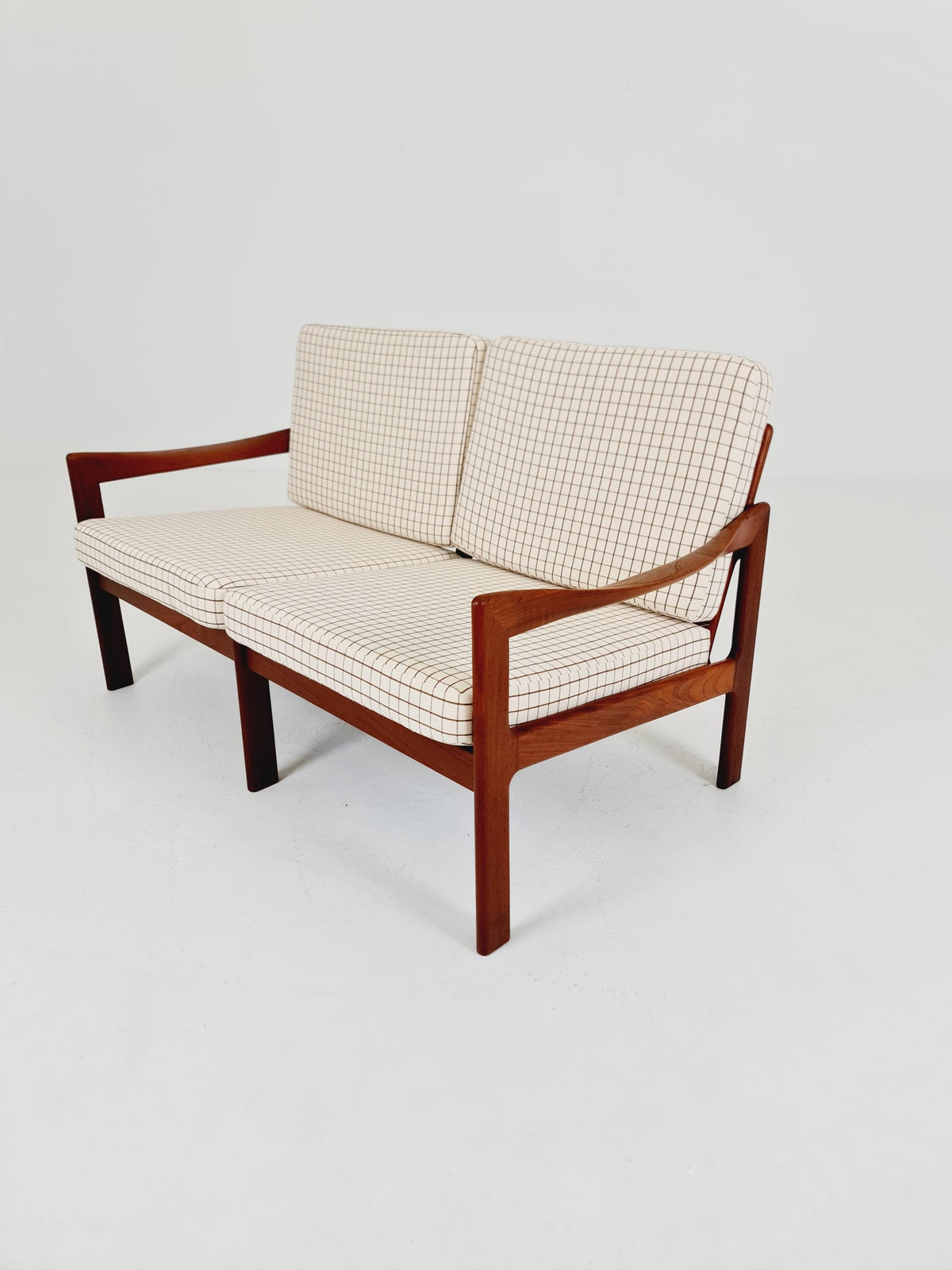 Mid century Set of 2 Sofas and Lounge chair by Illum Wikkeslo Eilersen in solid teak, 1960s,