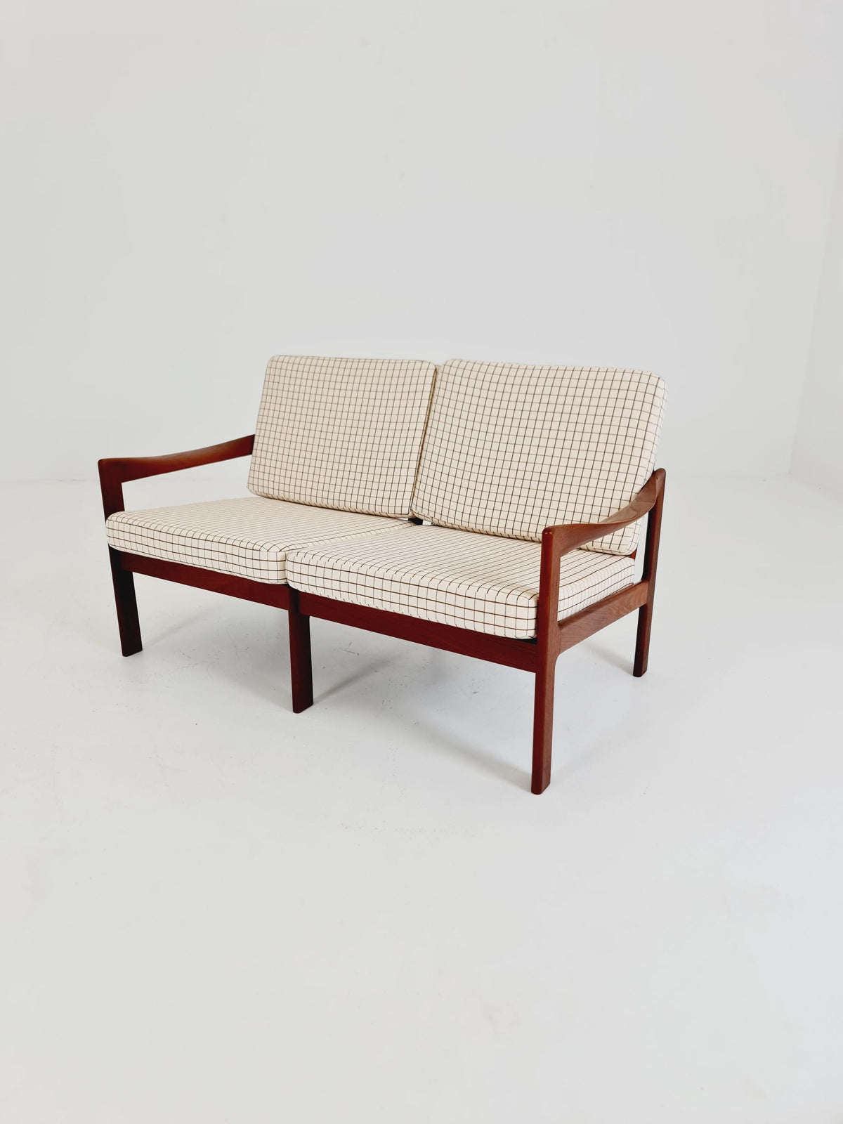 Mid century Sofa 2 Seater by Illum Wikkeslo Eilersen in solid teak, 1960s,