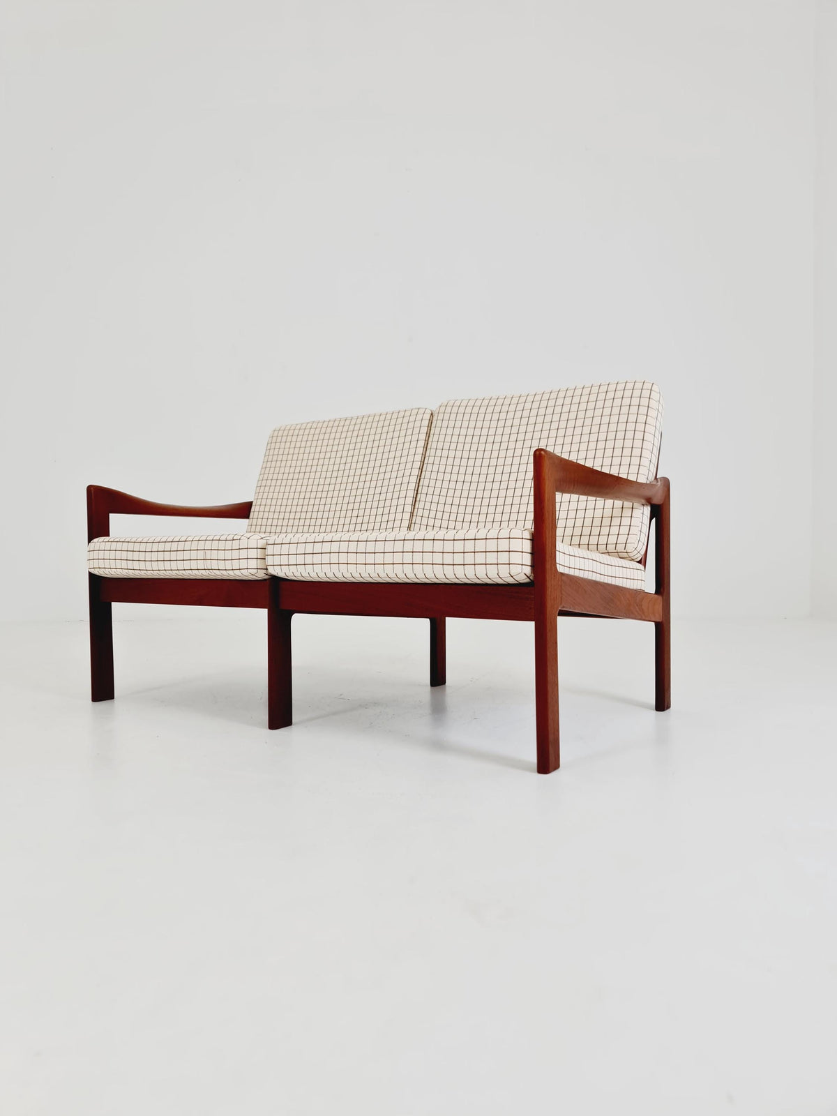 Mid century Sofa 2 Seater by Illum Wikkeslo Eilersen in solid teak, 1960s,
