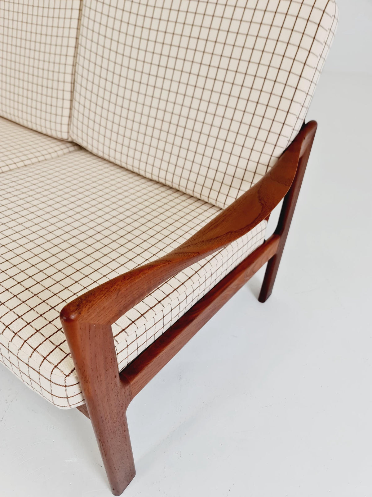 Mid century Sofa 2 Seater by Illum Wikkeslo Eilersen in solid teak, 1960s,