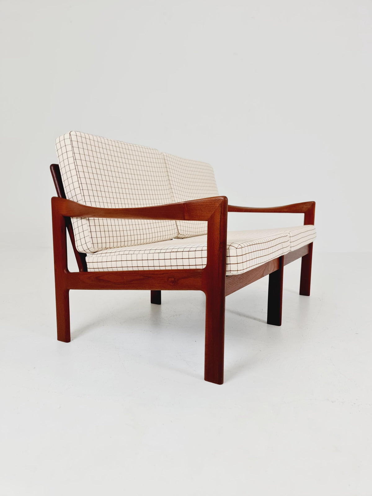 Mid century Sofa 2 Seater by Illum Wikkeslo Eilersen in solid teak, 1960s,