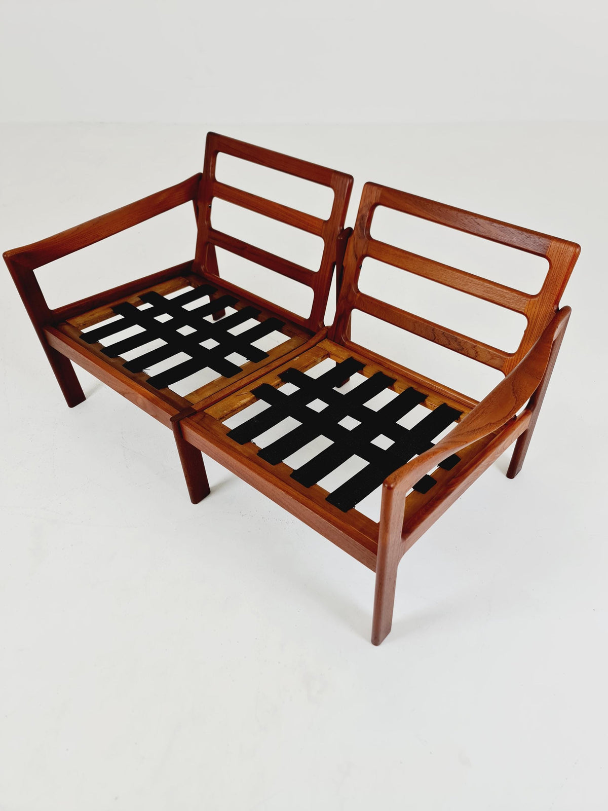 Mid century Sofa 2 Seater by Illum Wikkeslo Eilersen in solid teak, 1960s,