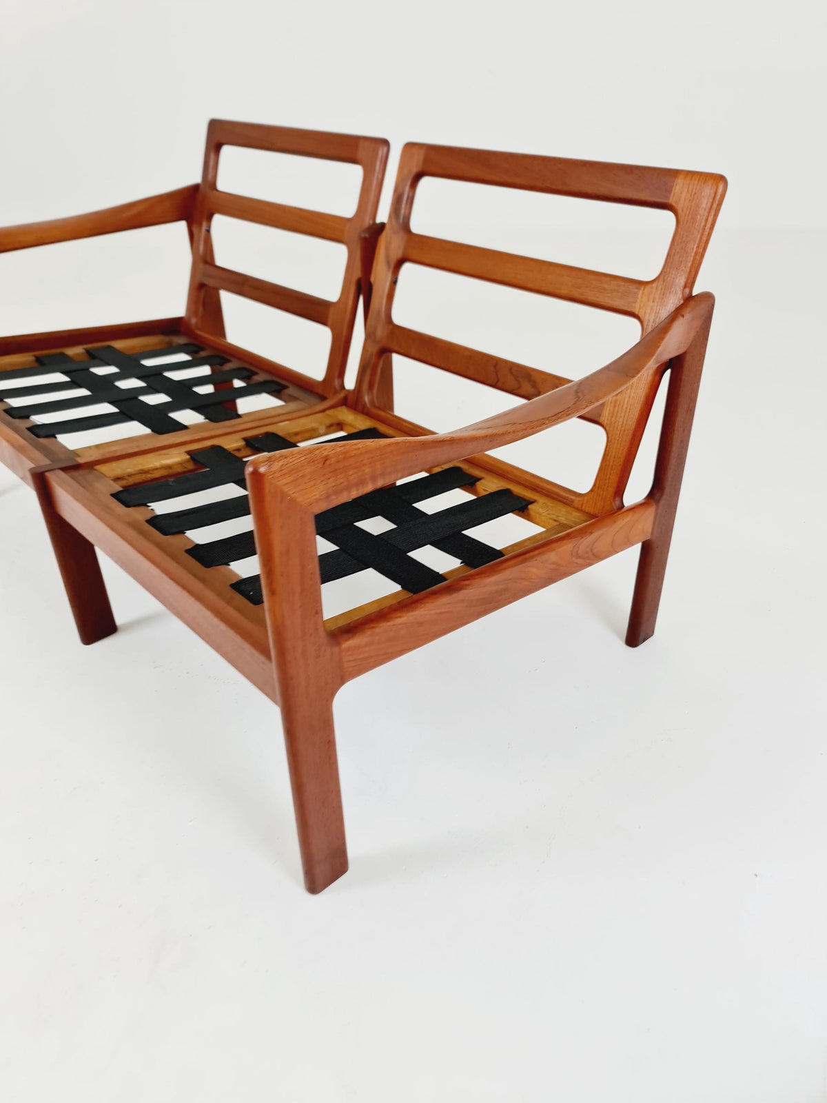 Mid century Sofa 2 Seater by Illum Wikkeslo Eilersen in solid teak, 1960s,