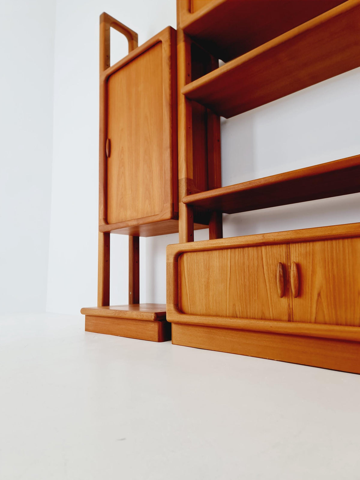 Rare Danish freestanding Solid Teak Tambour Doors vintage bookshelf system /room divider by Dyrlund 1980s