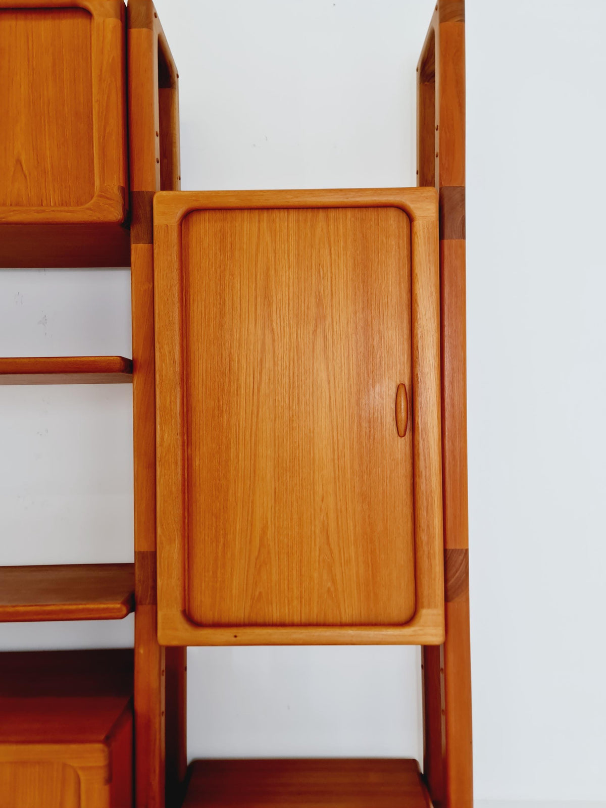Rare Danish freestanding Solid Teak Tambour Doors vintage bookshelf system /room divider by Dyrlund 1980s