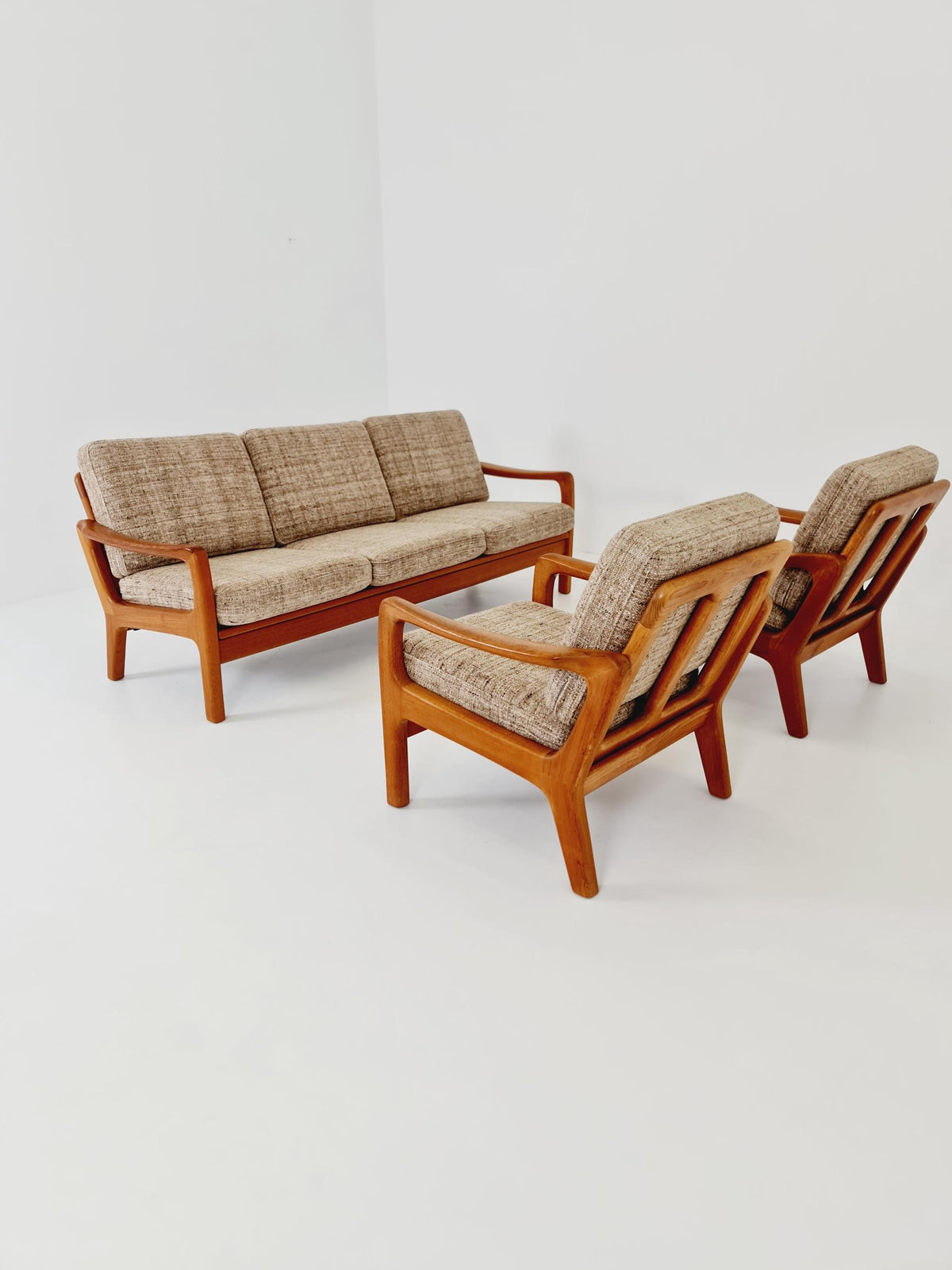Mid-century Rare Danish teak lounge Chairs / Easy sofa /daybed Set BY Juul christiansen for JK Denmark , 1960s