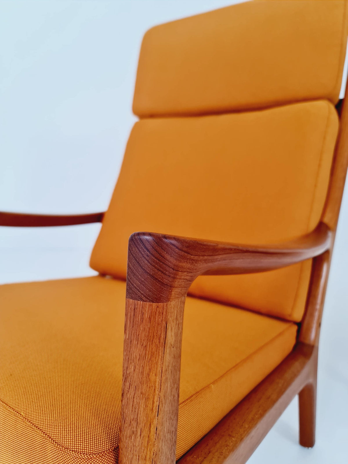 Mid-century Rare Danish teak lounge chair Highback / Easy chair "Senator" by Ole Wanscher for Cado , 1960s Set of 2