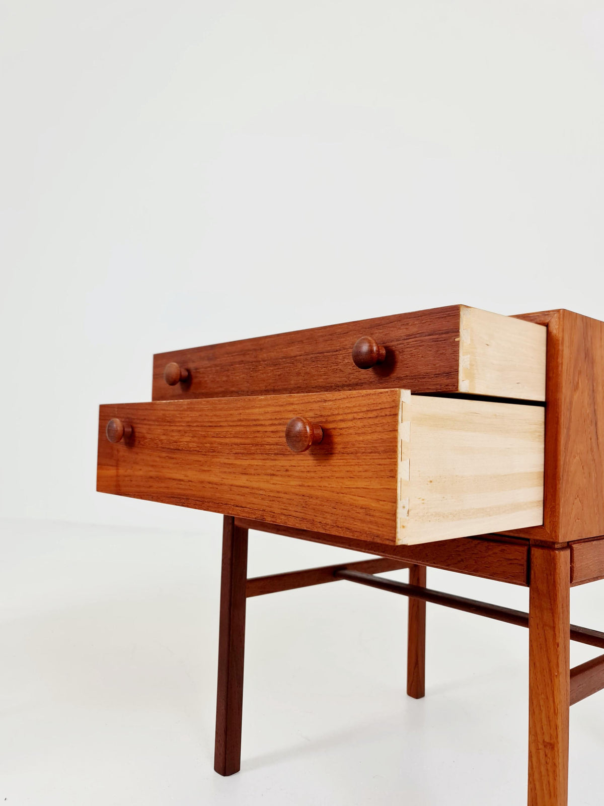 Rare Swedish MidCentury teak nightstands / bedside tables, Designed By Engström Myrstraad Model Casino 1960s