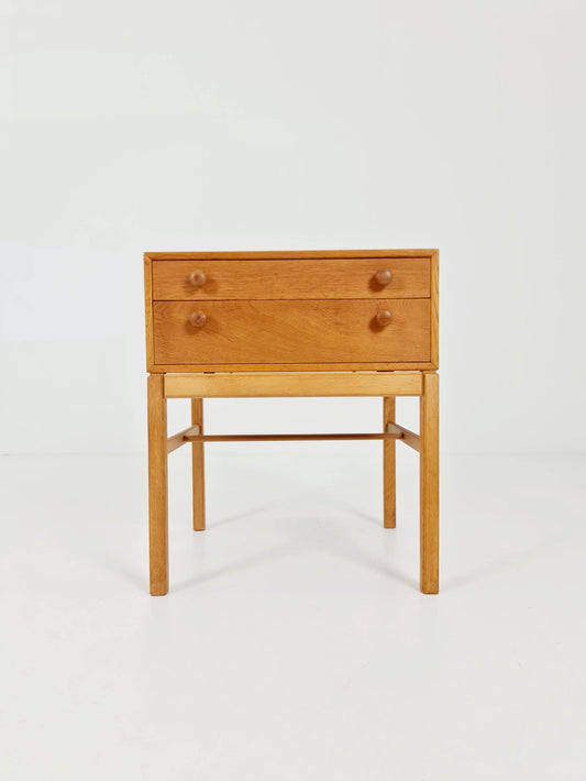 Rare Swedish MidCentury Oak nightstand / bedside table, Designed By Engström Myrstraad Model Casino 1960s