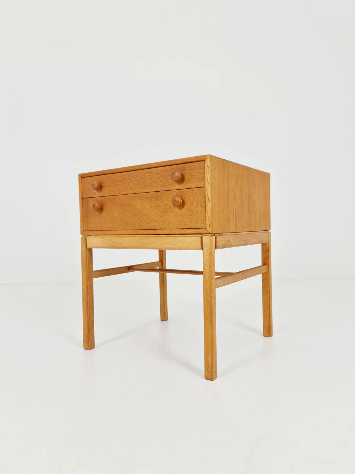 Rare Swedish MidCentury Oak nightstand / bedside table, Designed By Engström Myrstraad Model Casino 1960s