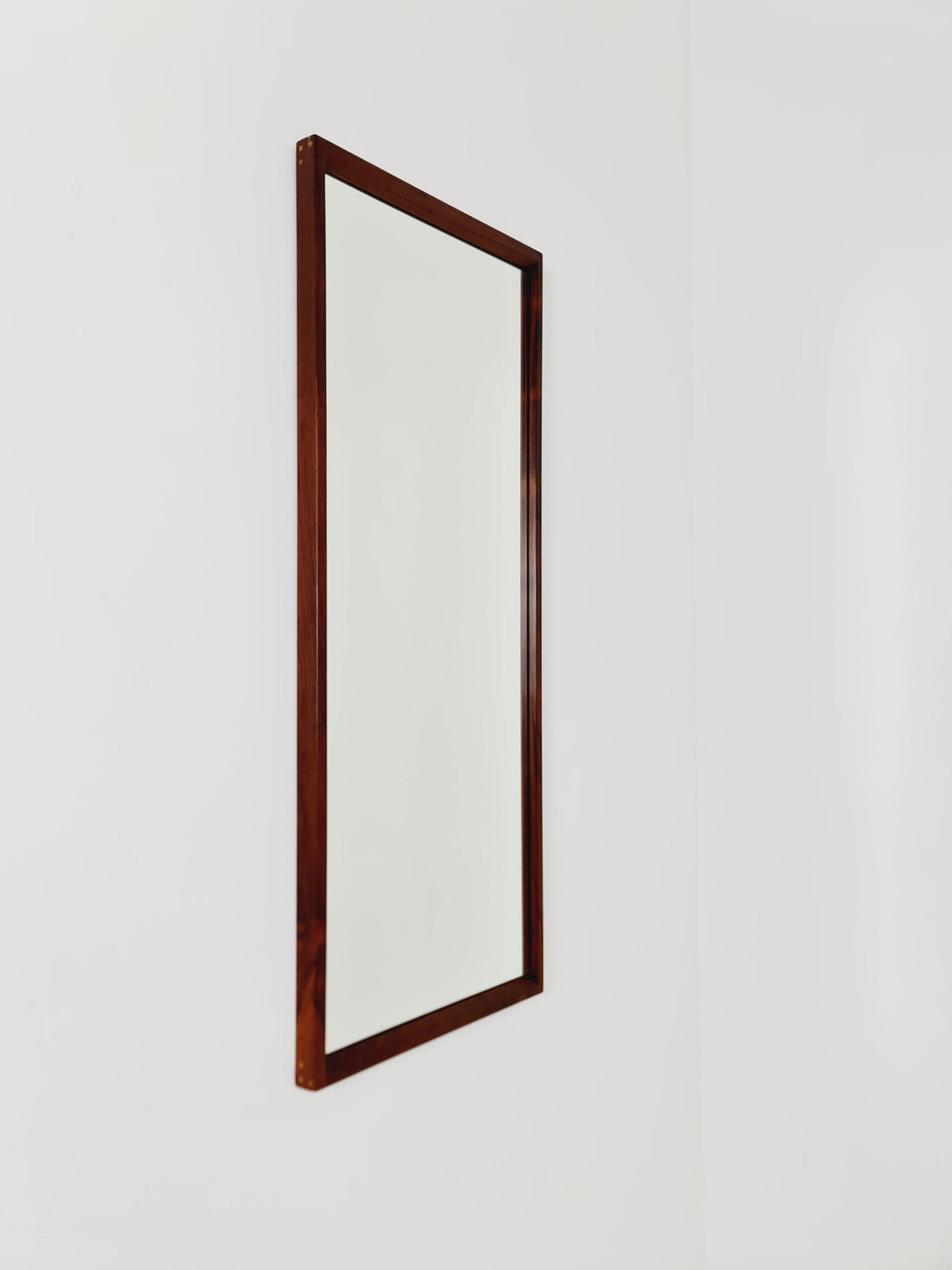 Rosewood Danish mid-century Modern wall-mounted mirror By Aksel Kjersgaard , 1960s
