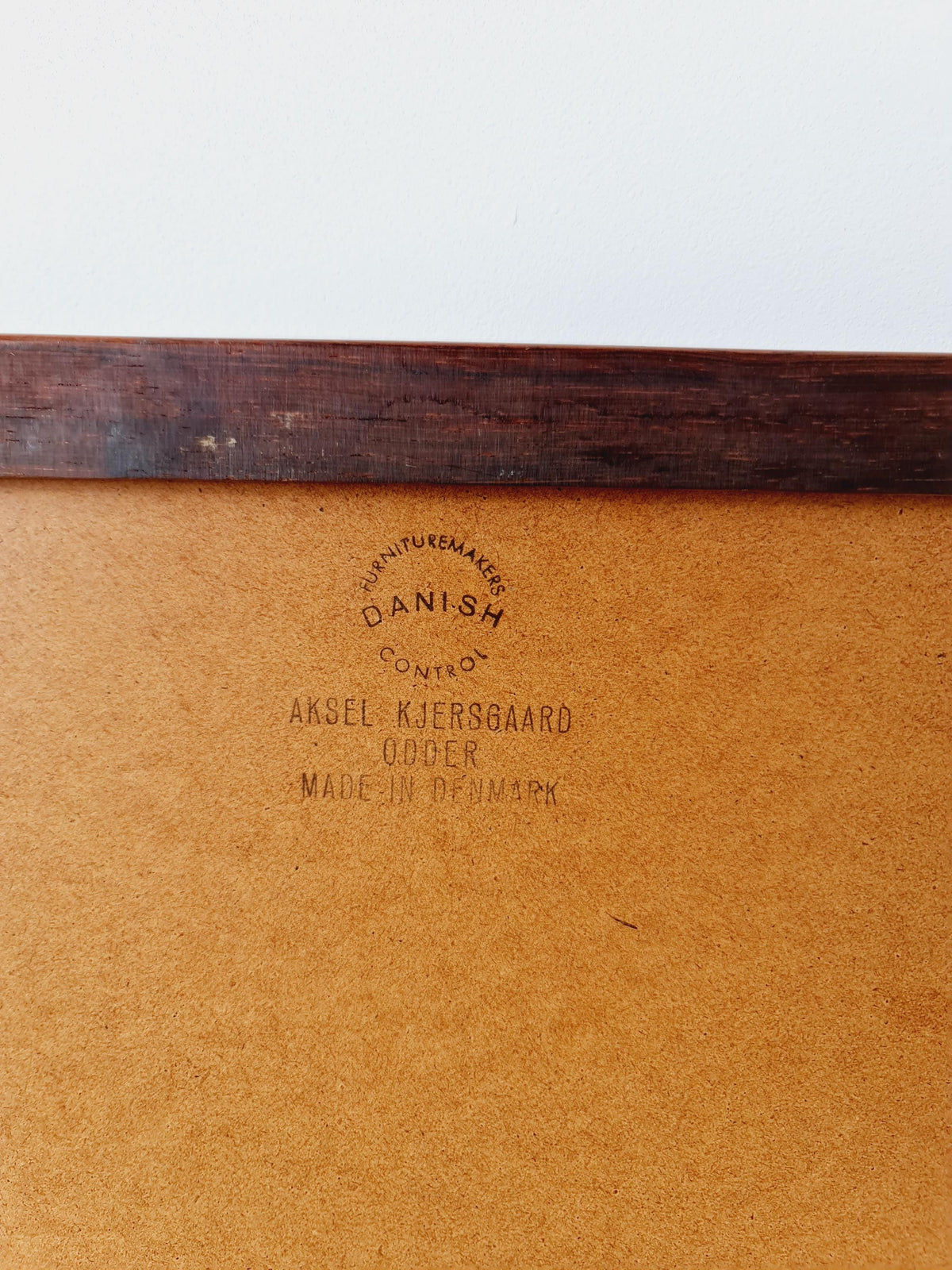 Rosewood Danish mid-century Modern wall-mounted mirror By Aksel Kjersgaard , 1960s