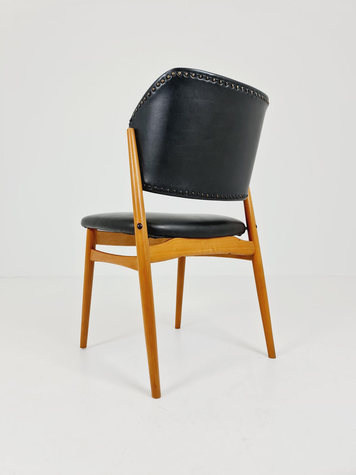 Mid Century German beechwood and faux lether chair by casala , 1960s