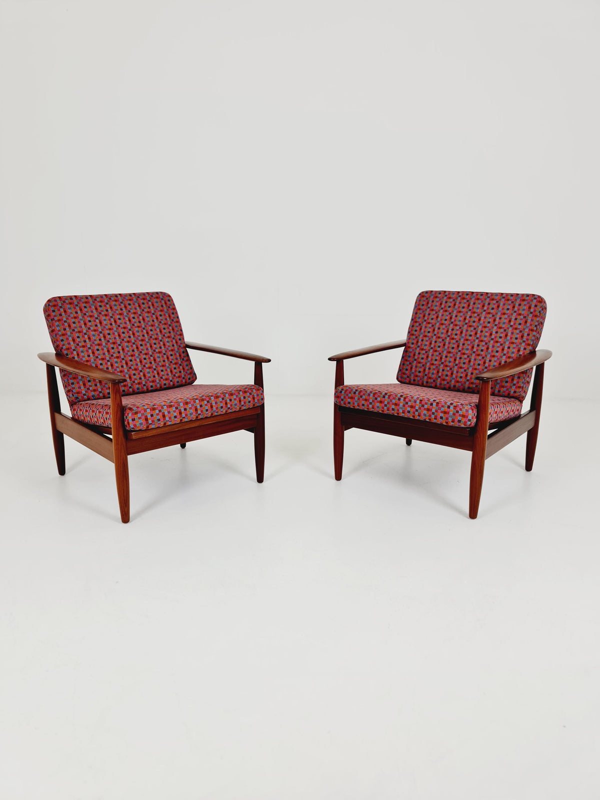 Mid century Teak easy lounge chairs Denmark 1960s, Set of 2