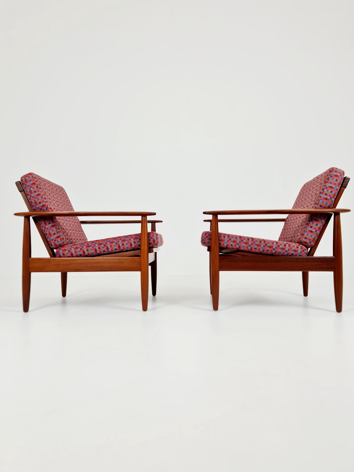 Mid century Teak easy lounge chairs Denmark 1960s, Set of 2