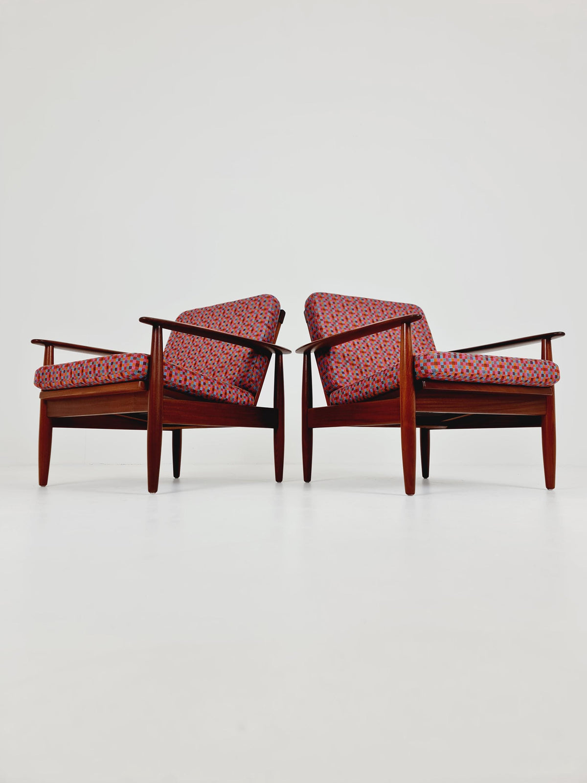 Mid century Teak easy lounge chairs Denmark 1960s, Set of 2