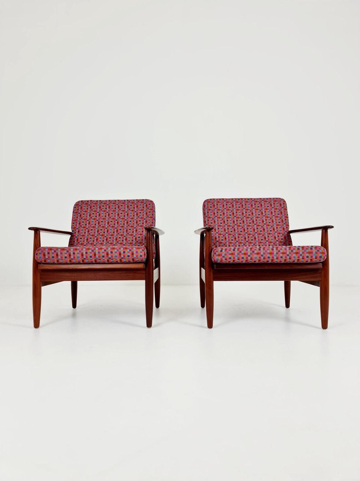 Mid century Teak easy lounge chairs Denmark 1960s, Set of 2