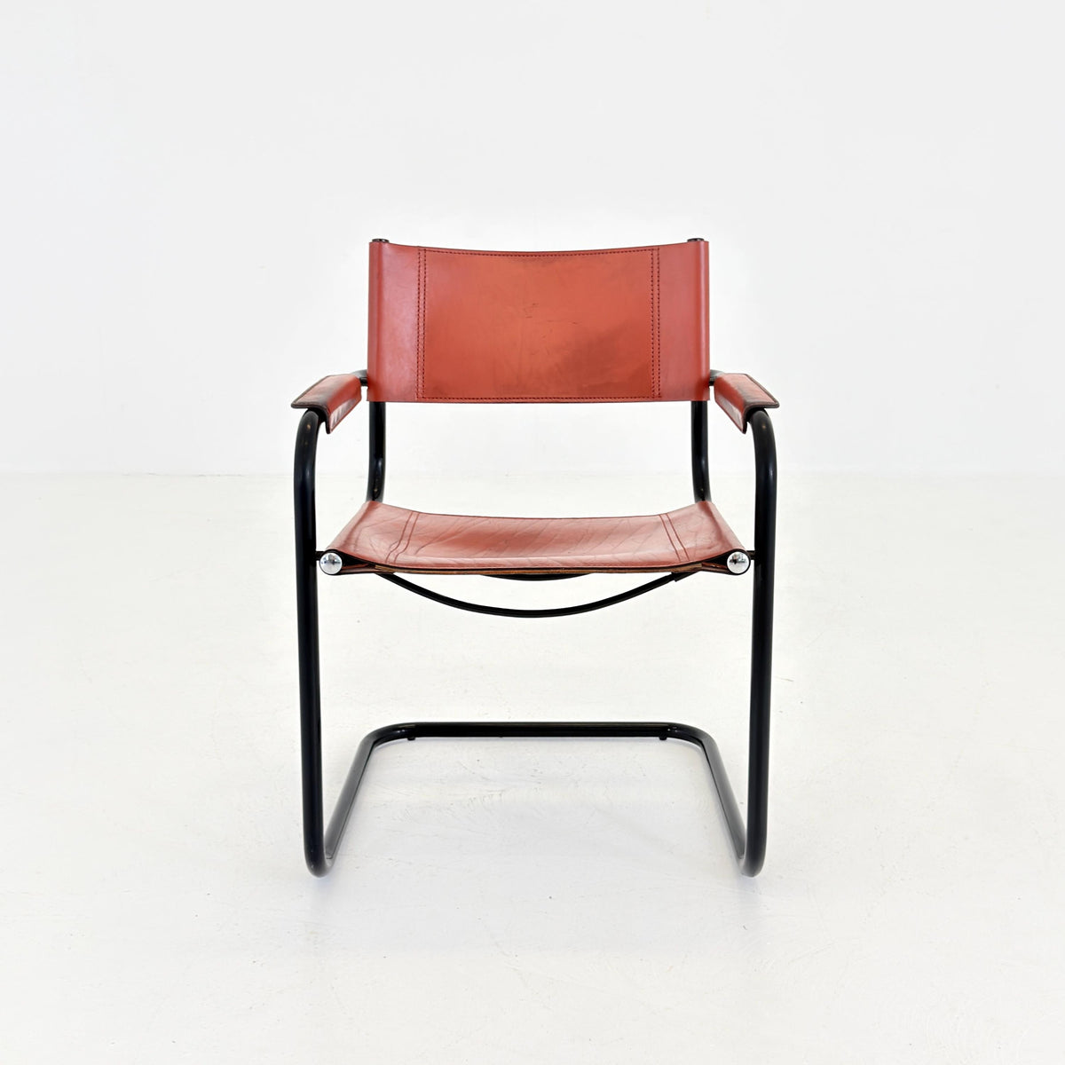 1 of 2 Bauhaus Centro Studio Desk Chairs in Dark wine leather by Mart Stam & Marcel Breuer, 1970s