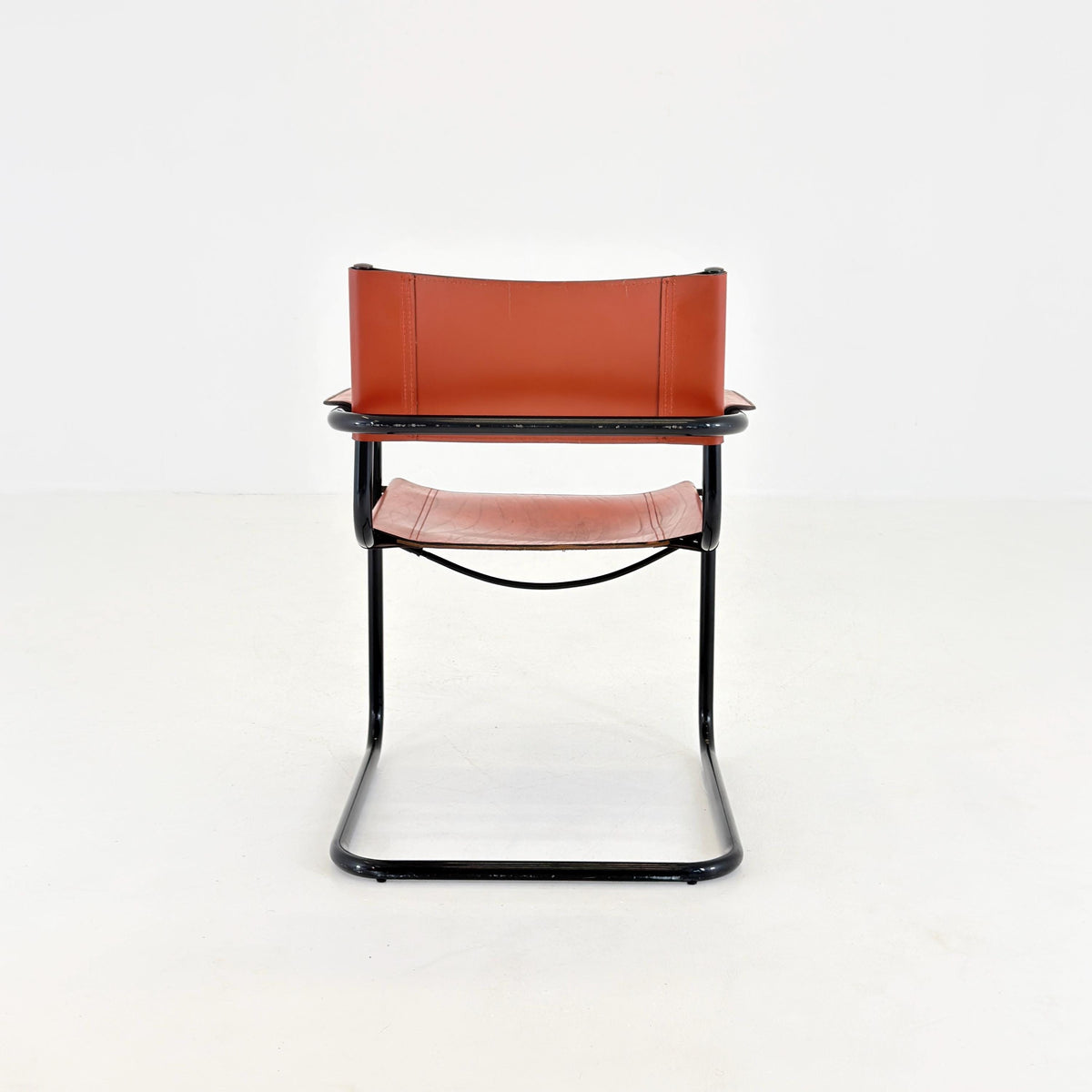 1 of 2 Bauhaus Centro Studio Desk Chairs in Dark wine leather by Mart Stam & Marcel Breuer, 1970s