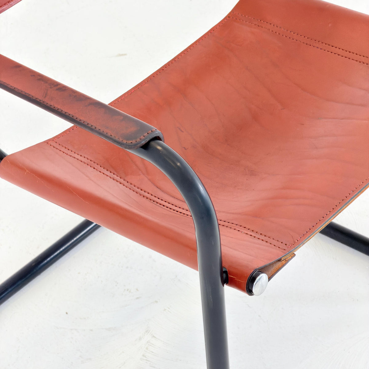 1 of 2 Bauhaus Centro Studio Desk Chairs in Dark wine leather by Mart Stam & Marcel Breuer, 1970s