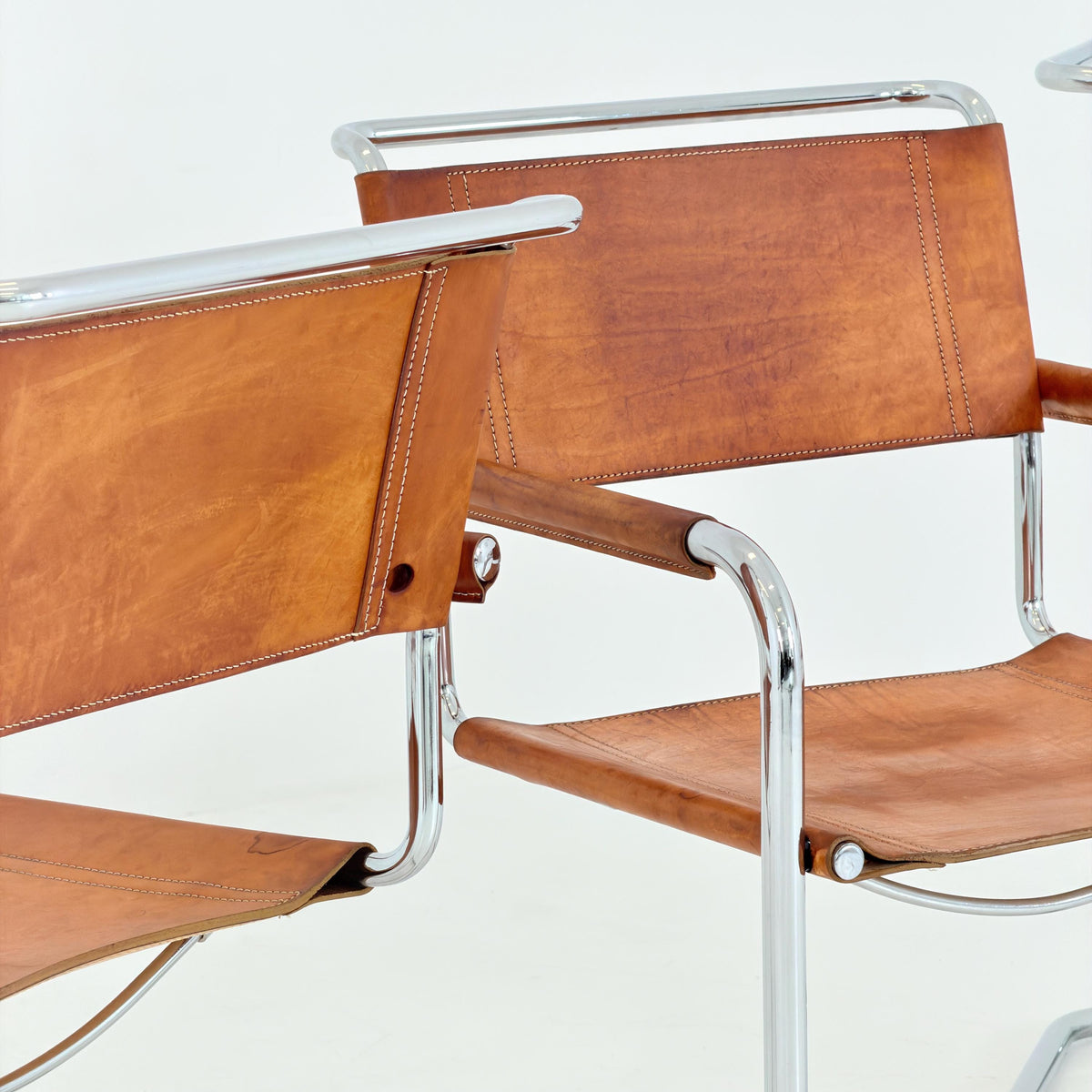 Set of 6 Mid Century Bauhaus S34 Cantilever Armchairs by Mart Stam for Italia Mobilia, Italy 1980s