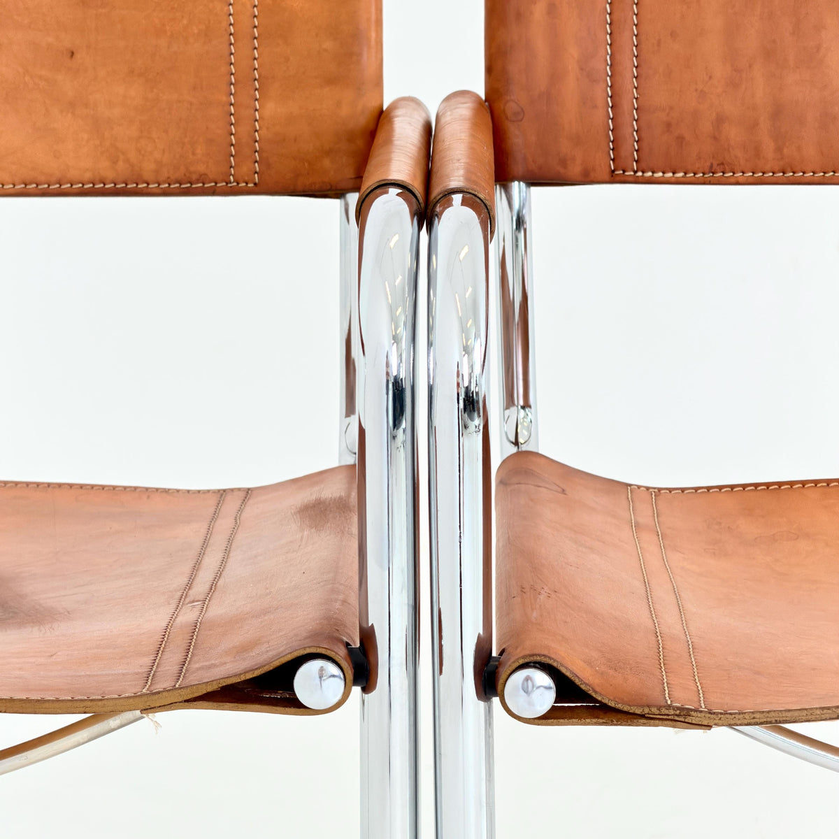 Set of 6 Mid Century Bauhaus S34 Cantilever Armchairs by Mart Stam for Italia Mobilia, Italy 1980s
