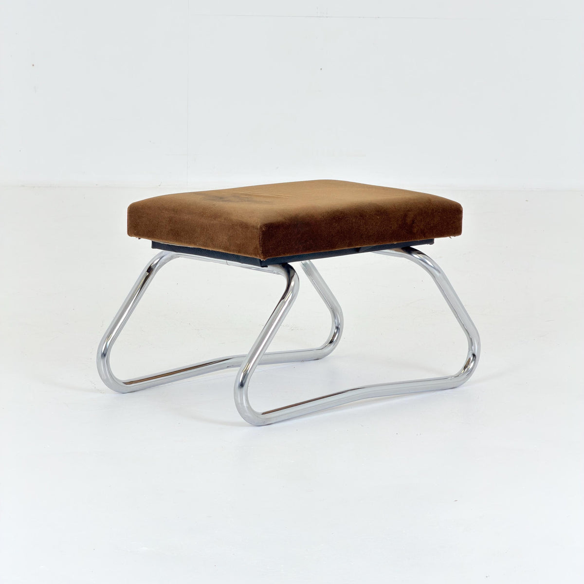 Mid century Bauhaus Stool with Chrome Accents and Hidden Steps –1960s Germany