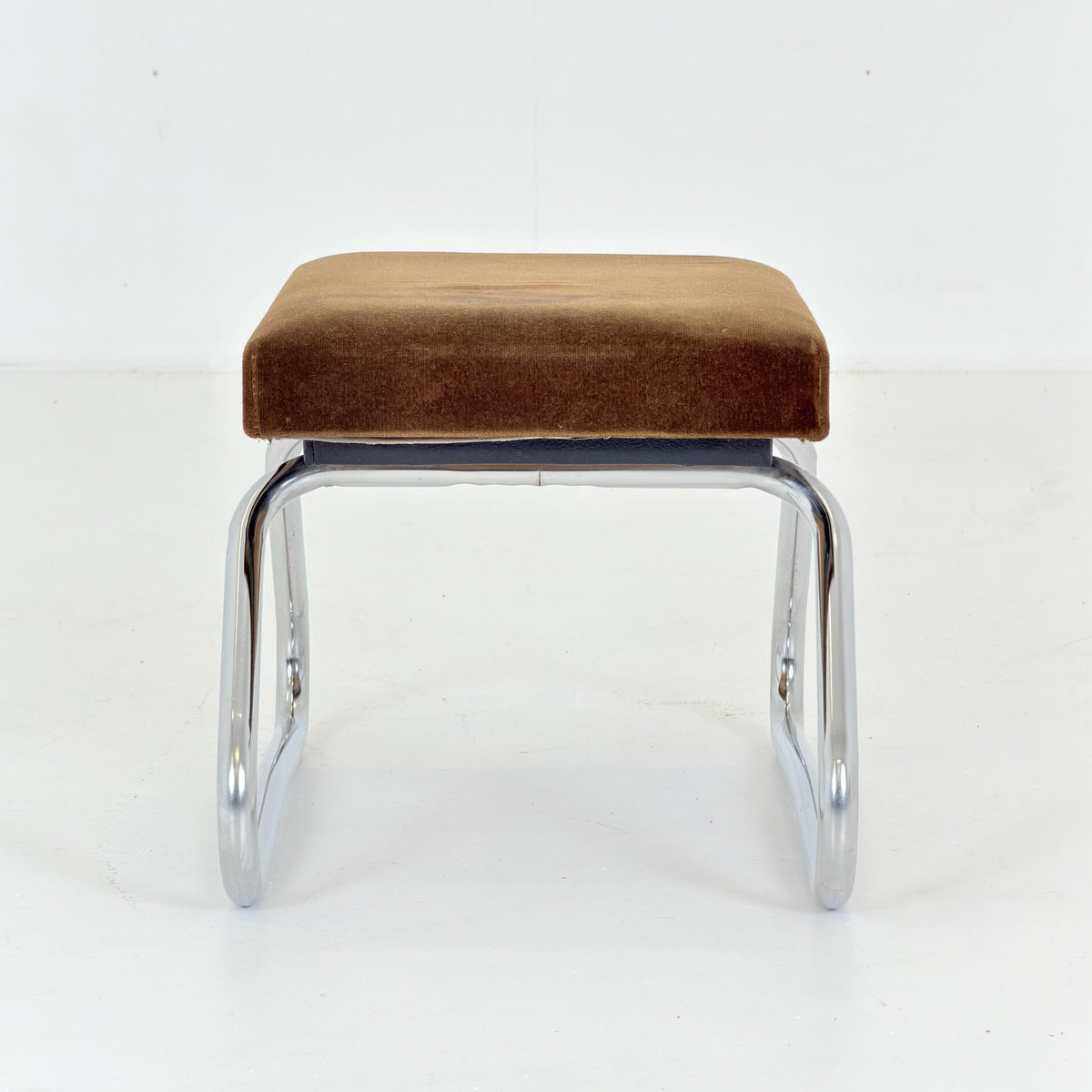 Mid century Bauhaus Stool with Chrome Accents and Hidden Steps –1960s Germany