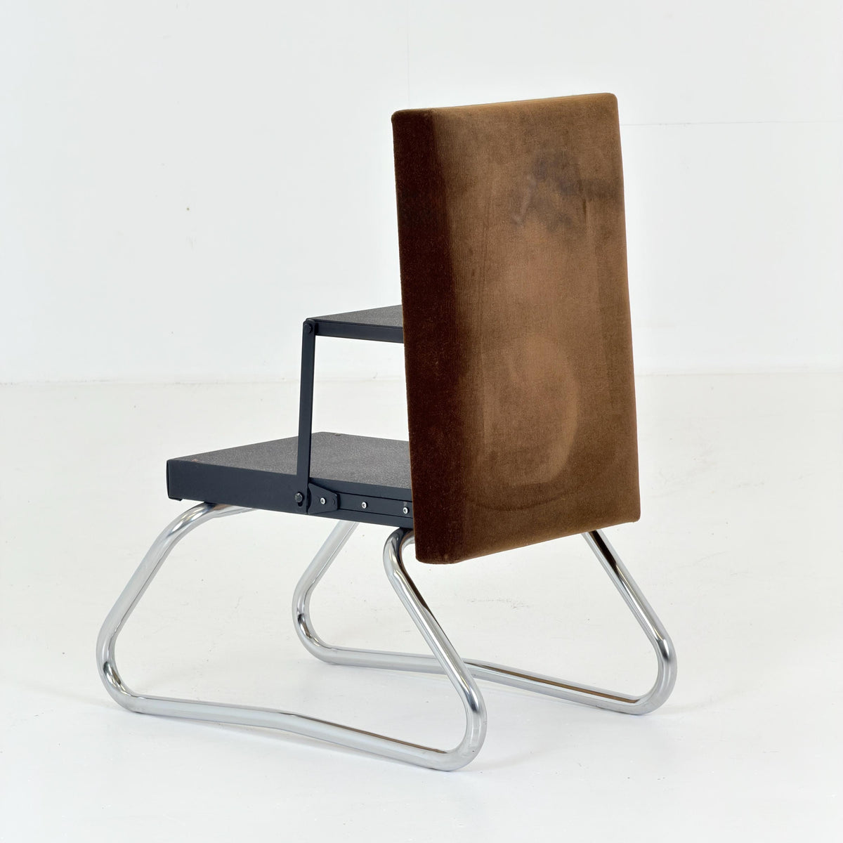 Mid century Bauhaus Stool with Chrome Accents and Hidden Steps –1960s Germany