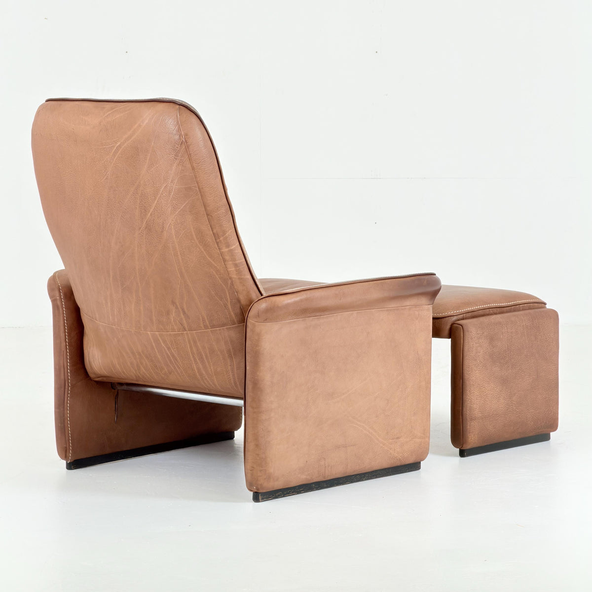 Mid Century De Sede DS31 high back armchair cognac leather Switzerland 1970s