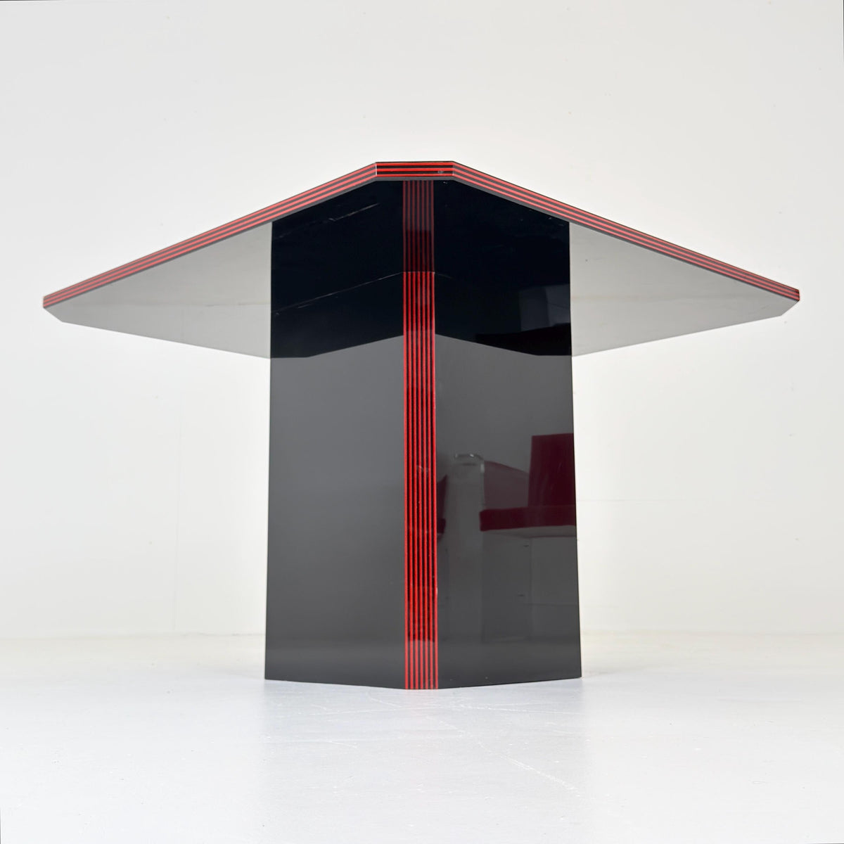 Rare Italian Postmodern Dining Set – Table & 4 Plexiglass Armchairs Italy 1980s