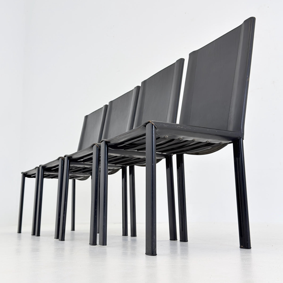 Set of 4 “Coral” Dining Chairs by Carlo Bartoli for Matteo Grassi 1980s Italy